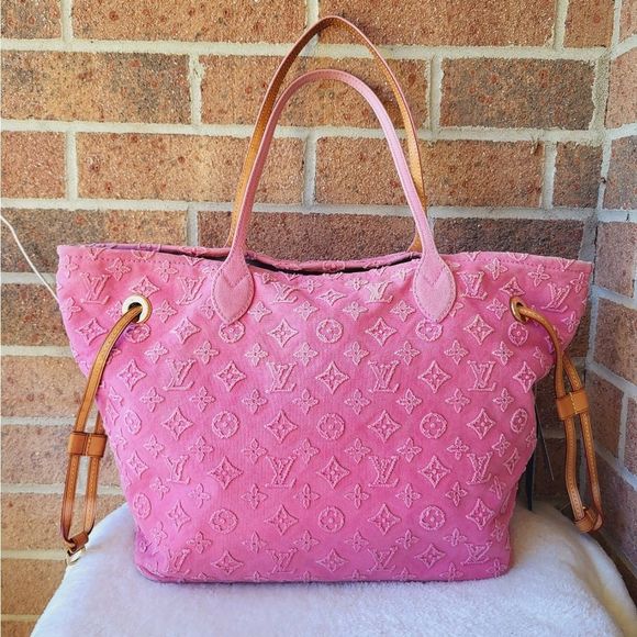 🩷AUTHENTIC Pink Louis Vuitton Neverfull MM Stone - Picture 2 of 15